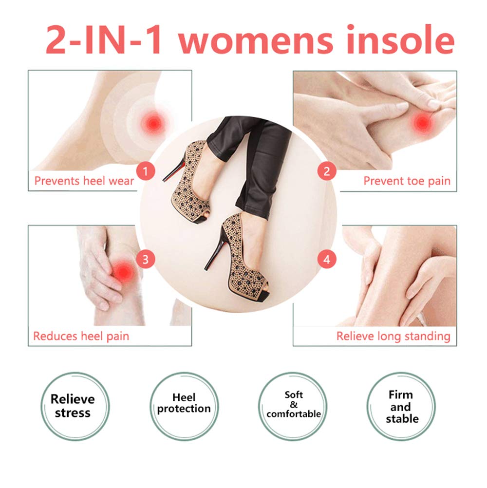 XINIFOOT 3 Pairs Heel Cushion Insoles for Women - Comfortable Shoe Inserts with Heel Grips & Sponge Padding for Loose Shoes, Foot Pain Relief (US Size 5-9) - Perfect for High Heels, Work Shoes & Everyday Comfort