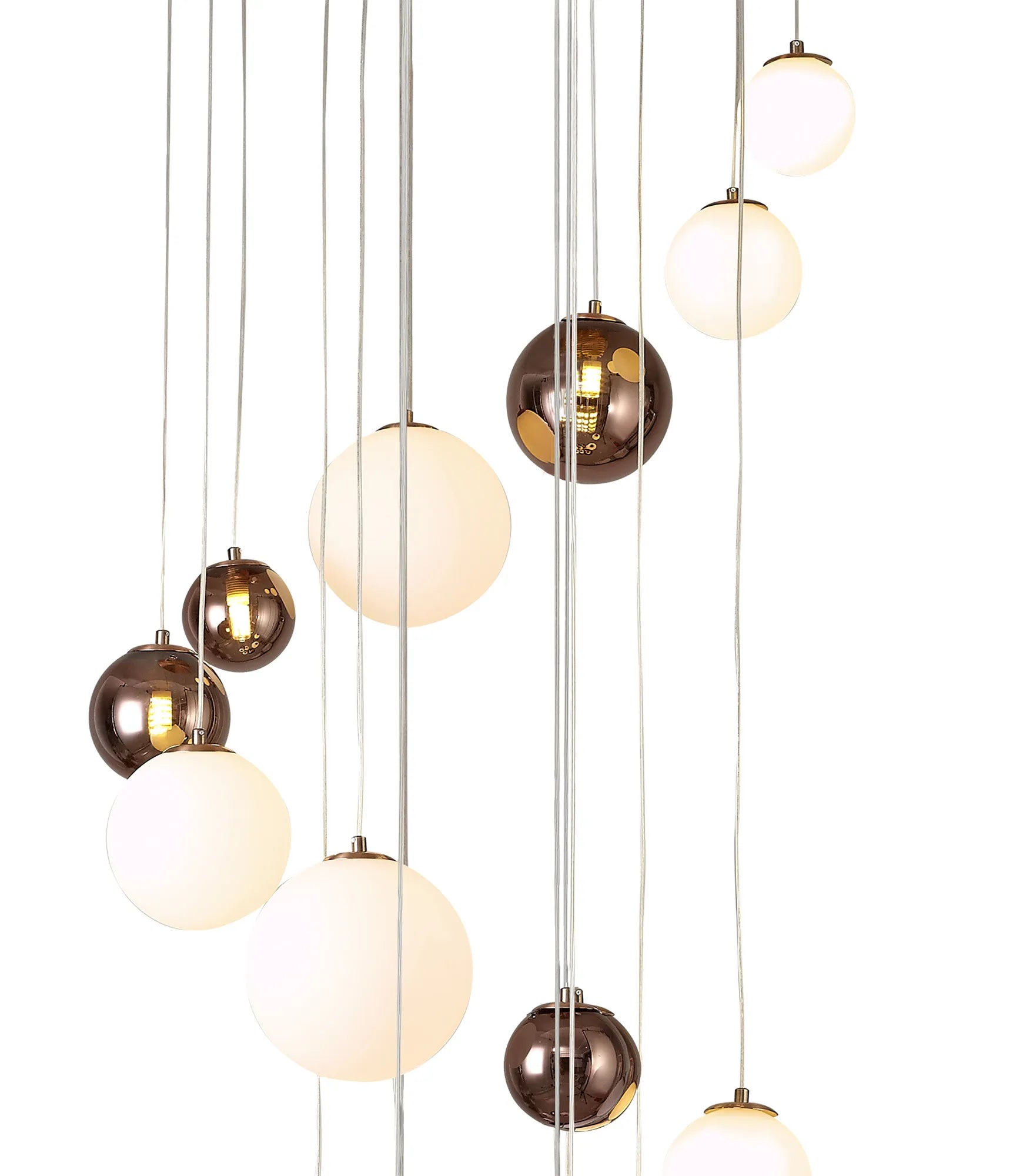 60cm Austin Glass Pendant Light with 16 G9 Bulbs - Modern Hanging Fixture for Kitchen Island, Dining Room, and Living Room Lighting