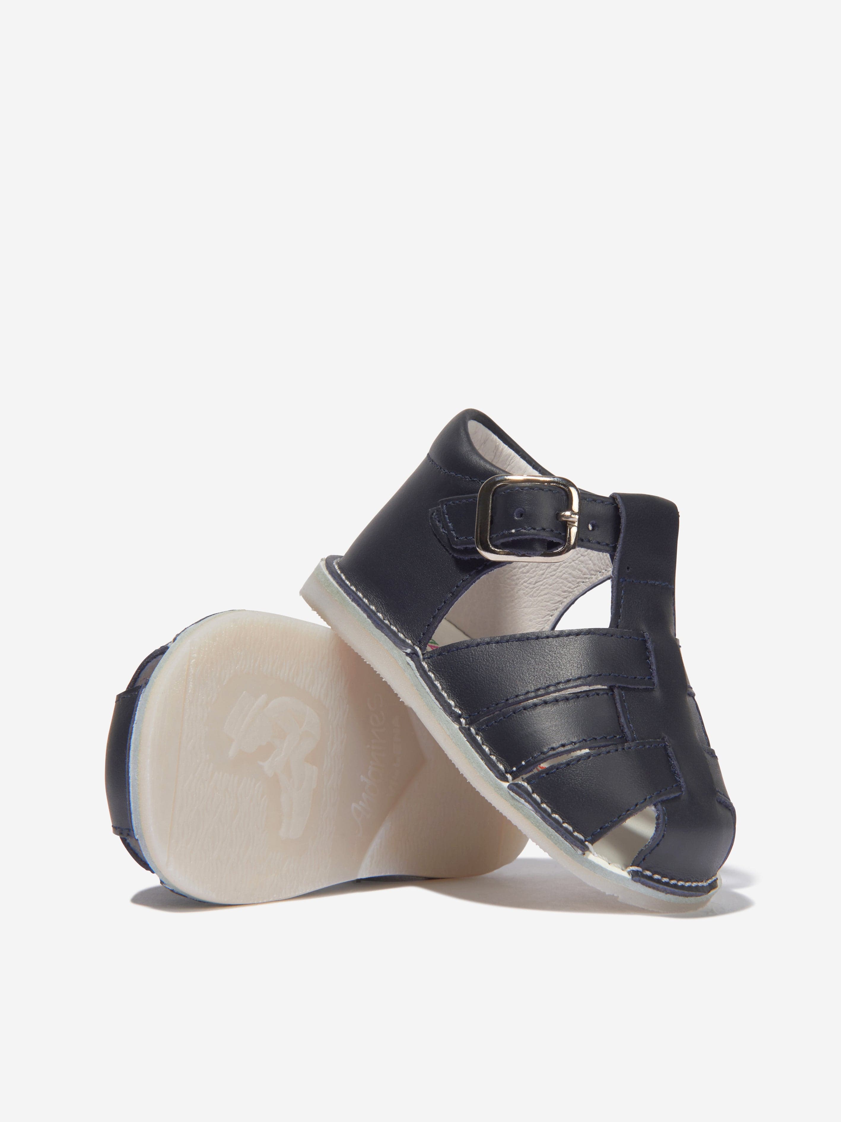 Andanines Baby Boys Leather Sandals - Soft & Comfortable Navy Blue Sandals for Toddlers | Perfect for Beach, Park & Summer Outings