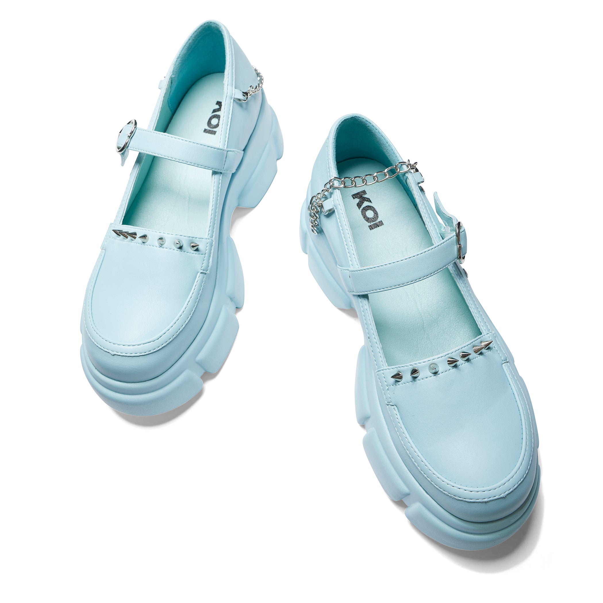 Cloud Mist Chunky Sneakers for Women - Trendy Baby Blue Platform Shoes for Casual Wear & Street Style Fashion