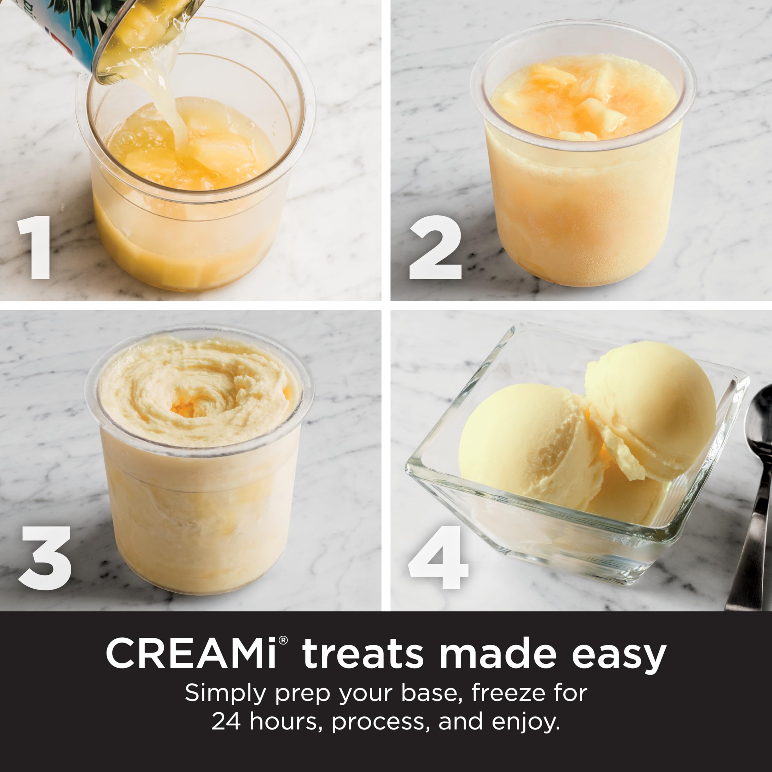 Ninja NC301 CREAMi Ice Cream Maker - 7 One-Touch Programs for Gelato, Sorbet, Milkshakes, Smoothie Bowls & More with 2 Pint Containers & Lids | Compact Frozen Dessert Machine for Home, Kitchen, Parties & Kids | Silver