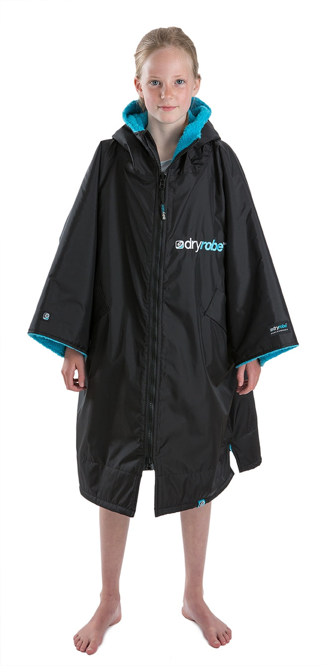 Dryrobe Advanced Kids Long Sleeve Changing Robe - Waterproof Beach Changing Robe for Swimming, Surfing & Outdoor Activities