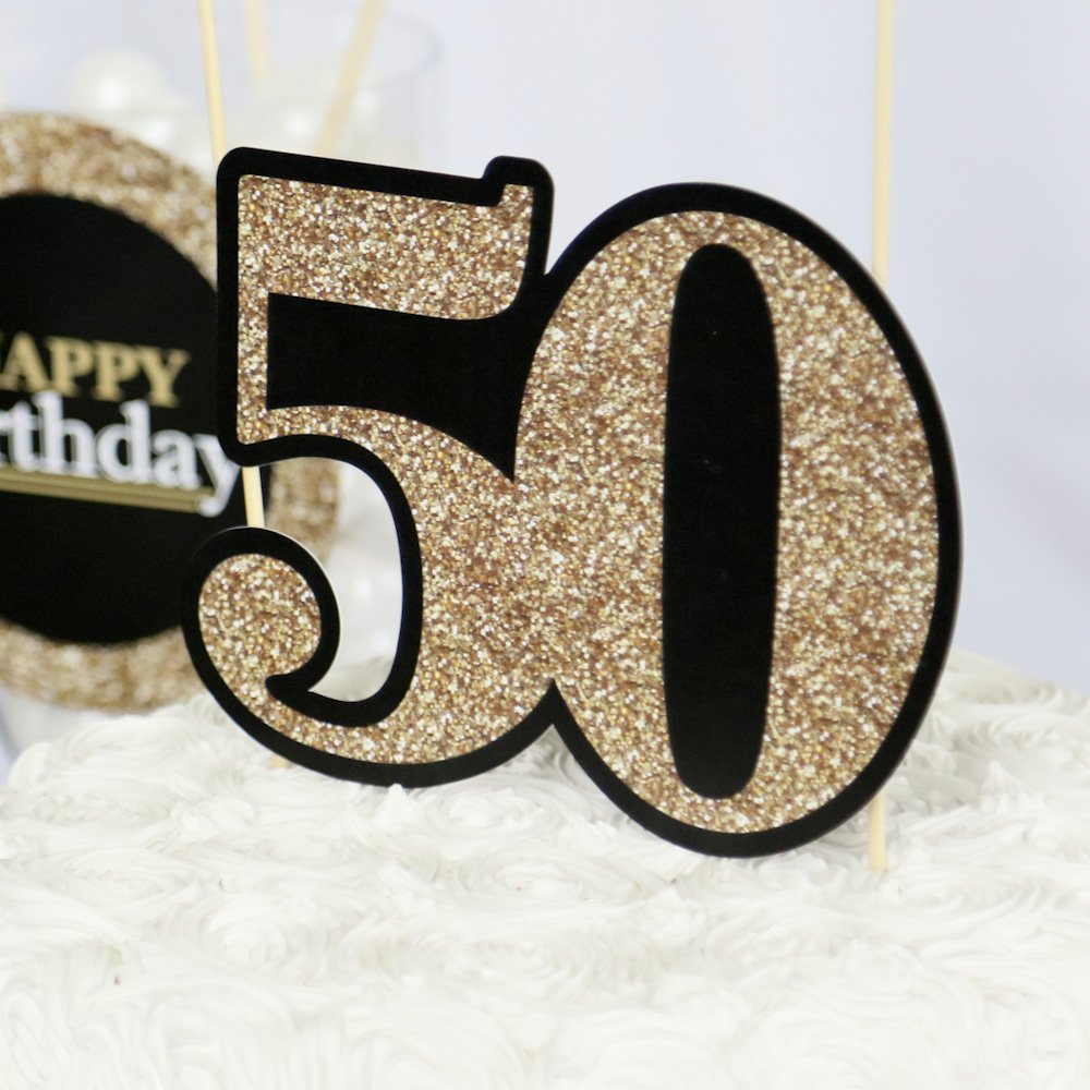 Big Dot of Happiness Adult 50th Birthday Party Decorations Kit - 20-Piece Gold DIY Party Supplies Set for Milestone Celebrations, Anniversaries & Special Occasions