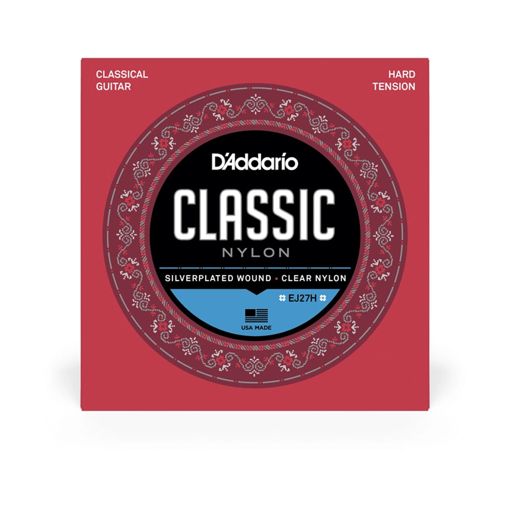 D'Addario EJ27H Hard Tension Nylon Classical Guitar Strings - Premium Sound for Professional & Student Guitarists - Perfect for Concerts, Practice & Studio Recording