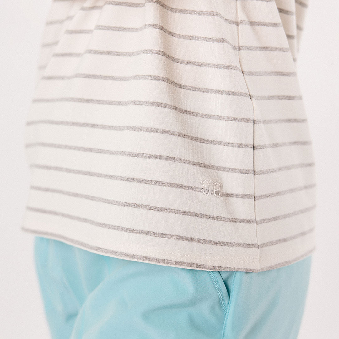 Basic Tee - Grey Venice Stripe Cotton T-Shirt for Men & Women | Casual Everyday Wear & Layering Essential