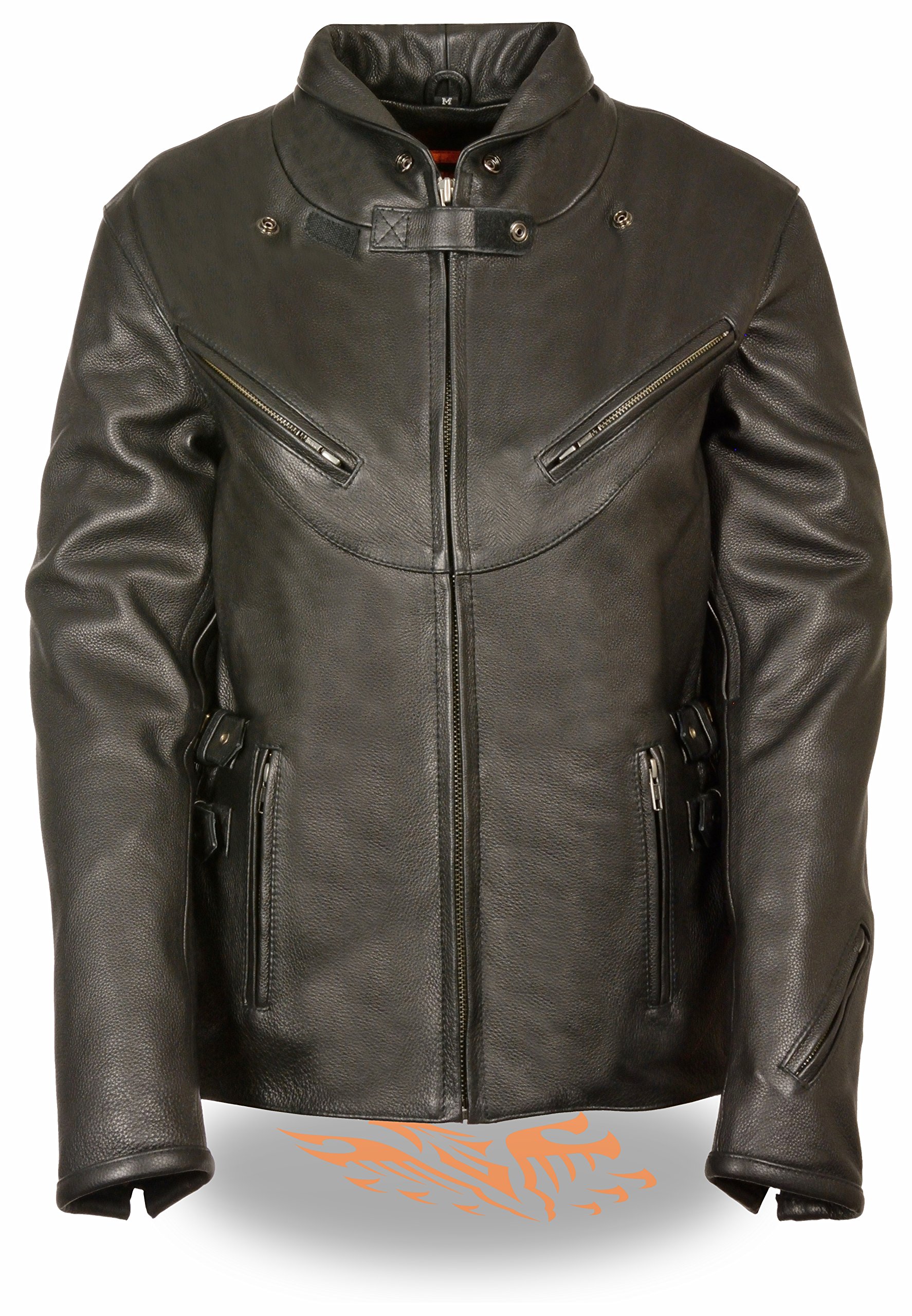 Milwaukee Leather Women's Long Lapel Collar Jacket with Side Buckles - Medium Size | Stylish Outerwear for Work, Dating & Casual Wear