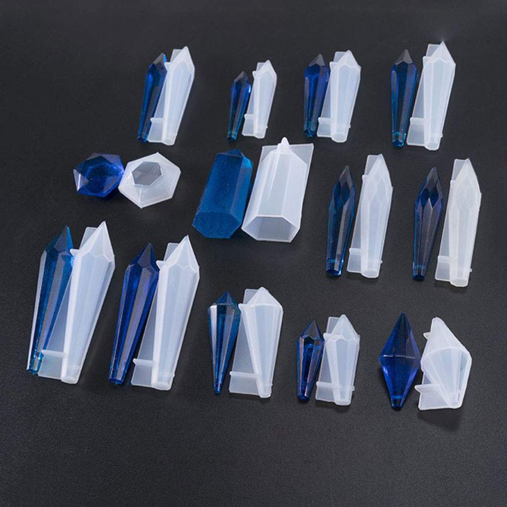 13-Pack Silicone Pendulum Casting Molds for Epoxy Resin - Cone Shape Crystal Column Pendant Jewelry Making Tools - Perfect for DIY Crafts, Home Decor & Spiritual Healing Accessories