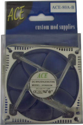 Okgear 80mm 4 LED Crystal Cooling Fan with Aluminum Frame - RGB PC Case Fan for Gaming Computer, Desktop, and Laptop Cooling (Various Colors) - Perfect for PC Builds, Overclocking, and Silent Operation