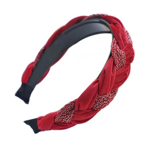 AK Women's Fashion Headbands - Mexican Embroidered Hair Accessories for Women, Elastic Head Wrap (Red) | Perfect for Boho Style, Yoga, Workouts & Everyday Wear