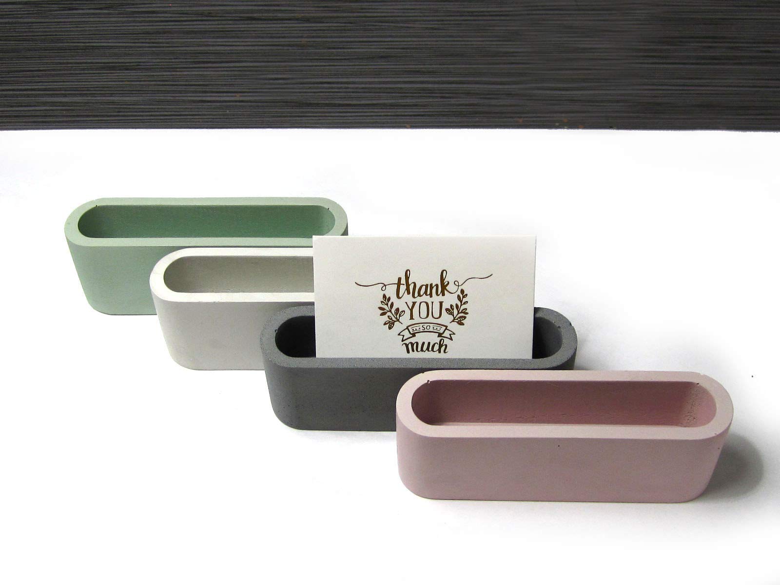 Premium Concrete Business Card Holder for Desk - Elegant Office Card Display Stand | Perfect for Professional Workspaces, Reception Areas, and Corporate Gifts