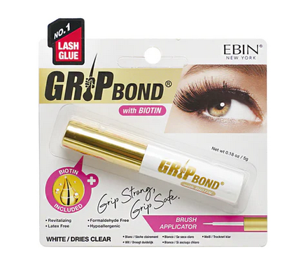 EBIN GRIP BOND LASH GLUE - Professional Eyelash Extension Adhesive for Long-Lasting Hold - Perfect for Salon, Home Use & Special Occasions