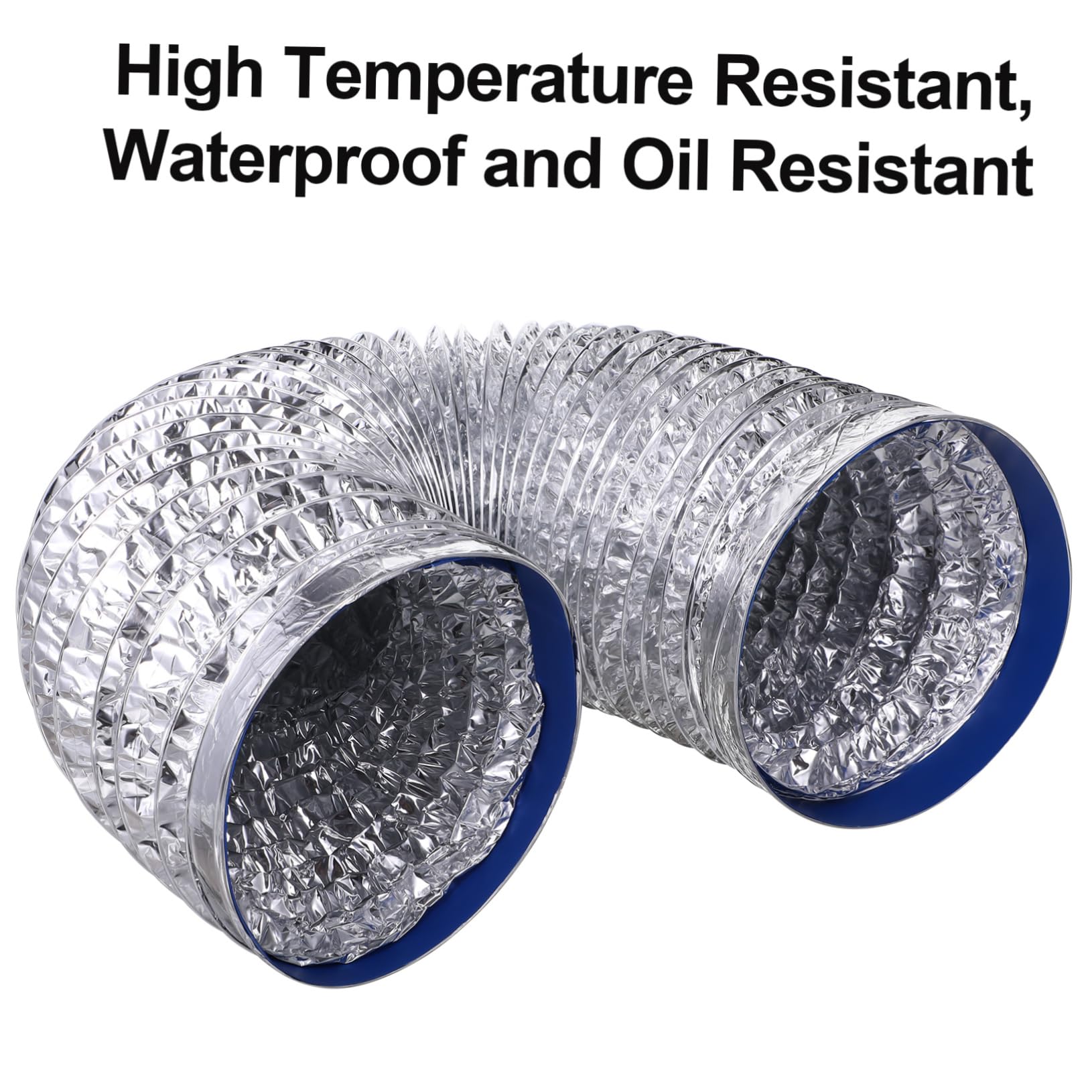 DOITOOL 1.5m Aluminum Flexible Air Duct Hose - 18cm Diameter AC Ventilation Kit for Extractor Fans, Range Hoods, Kitchen & Bathroom Exhaust - Durable & Lightweight for Home & Commercial Use
