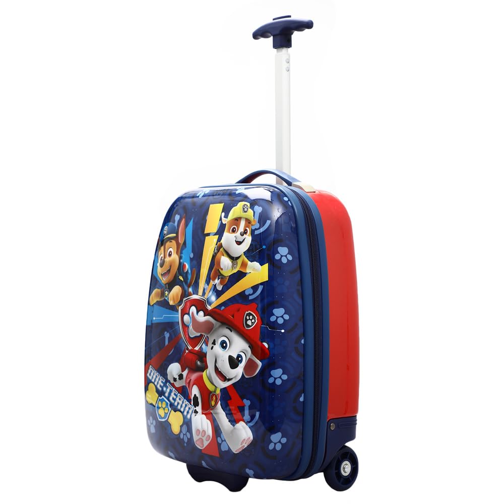 Paw Patrol Kids Travel Roller Suitcase - Lightweight Carry-On Luggage for Boys & Girls - Perfect for Airplane Trips, Vacations & School
