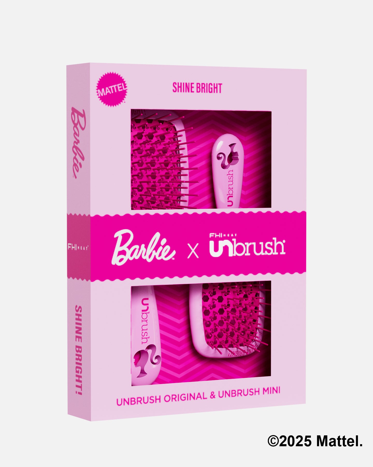 UNbrush Barbie Detangling Brush for Kids - Tangle-Free Hair Brush with Soft Bristles for Shiny, Smooth Hair - Perfect for Daily Hair Care & Styling at Home, School, or Travel
