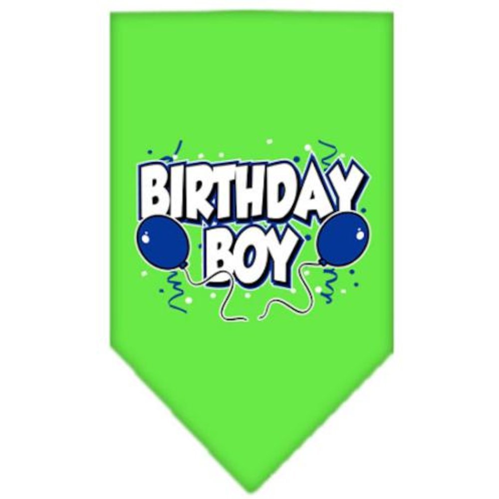 Custom Screen Printed Dog Bandana - Birthday Girl or Birthday Boy in Lime Green (Small) | Perfect for Pet Birthday Parties & Celebrations