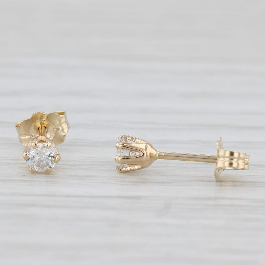 0.20ctw Round Diamond Solitaire Stud Earrings in 14k Yellow Gold - Classic Elegance for Everyday Wear & Special Occasions