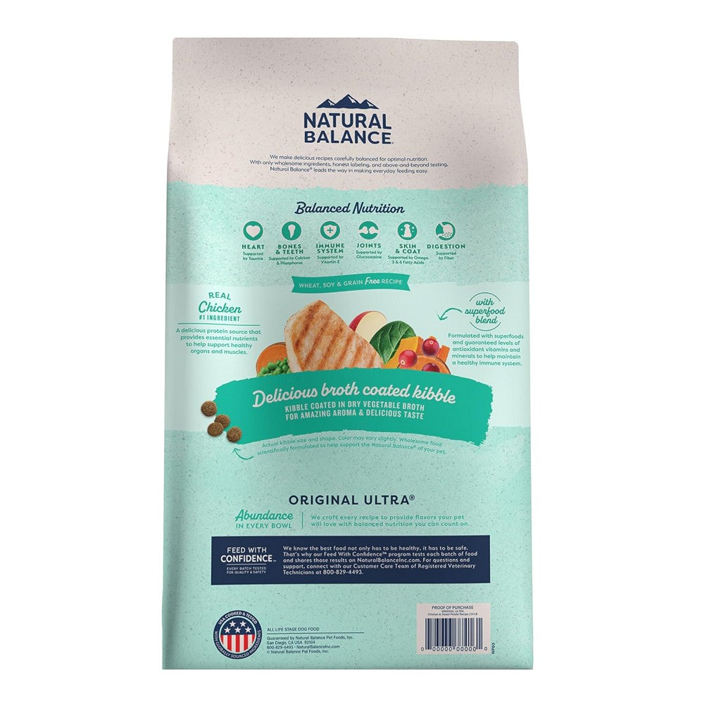 Premium Ultra Dog Dry Food - Chicken & Sweet Potato Recipe | High Protein, Grain-Free Kibble for Adult Dogs | Perfect for Active Pets & Daily Feeding
