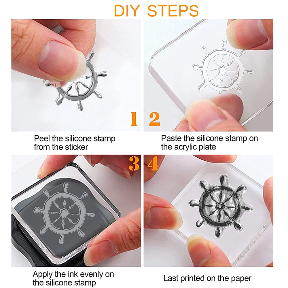 Leaves Flowers Clear Stamp Set for Card Making, DIY Scrapbooking & Photo Album Crafting - Transparent Rubber Stamps for Greeting Cards, Invitations, Journaling and Home Decor Projects