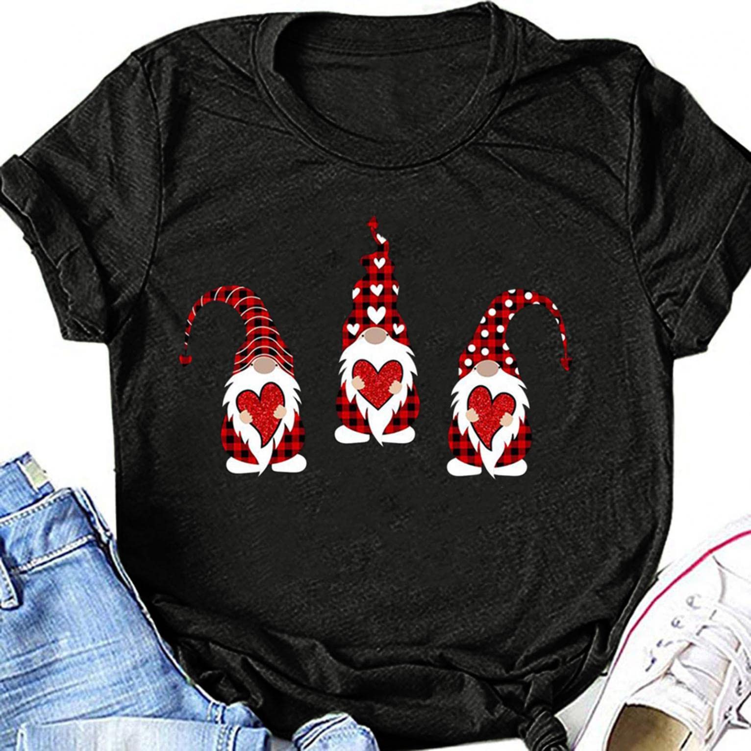 Aayomet Women's Casual Summer Short Sleeve T-Shirt - St. Patrick's Day & Valentine's Day Printed Round Neck Top for Women - Perfect for Parties, Dating & Everyday Wear