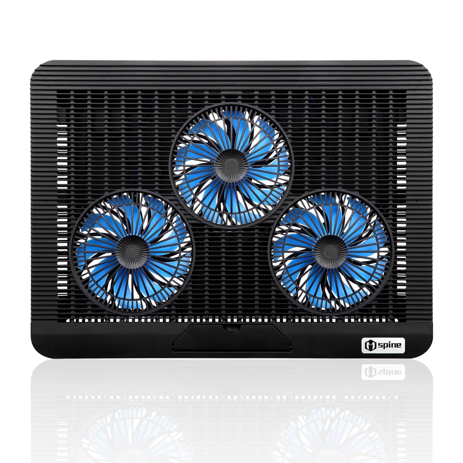 Mspine Laptop Cooling Pad with 3 Silent Blue Fans - USB Powered Adjustable Laptop Stand with Dual USB 2.0 Ports - Ergonomic Notebook Cooler for 17