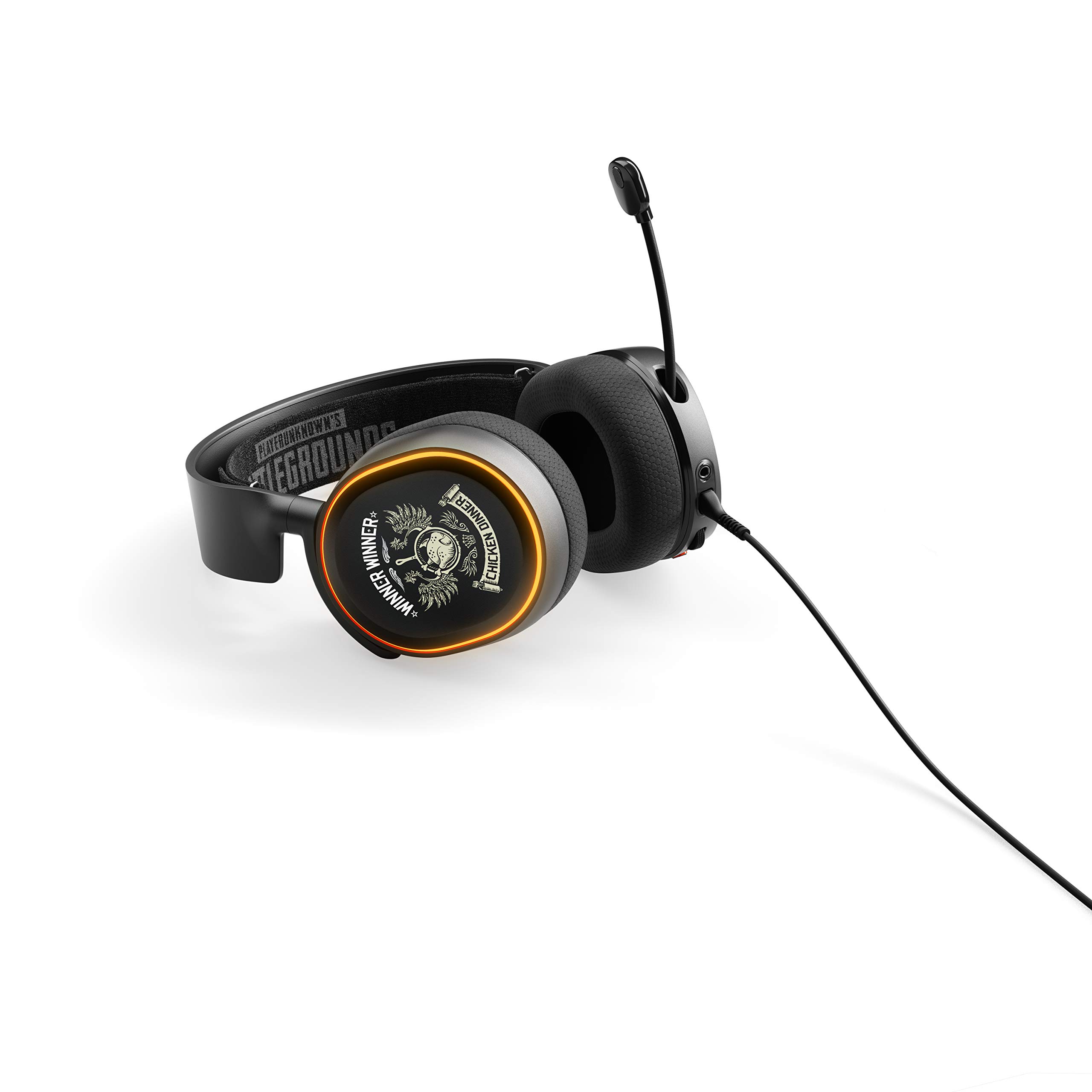 SteelSeries Arctis 5 PUBG Limited Edition Gaming Headset with RGB Lighting & DTS Headphone:X v2.0 Surround Sound - Noise Cancelling Mic for PC, PS4, Xbox - Perfect for FPS Gaming, Streaming & Esports Tournaments
