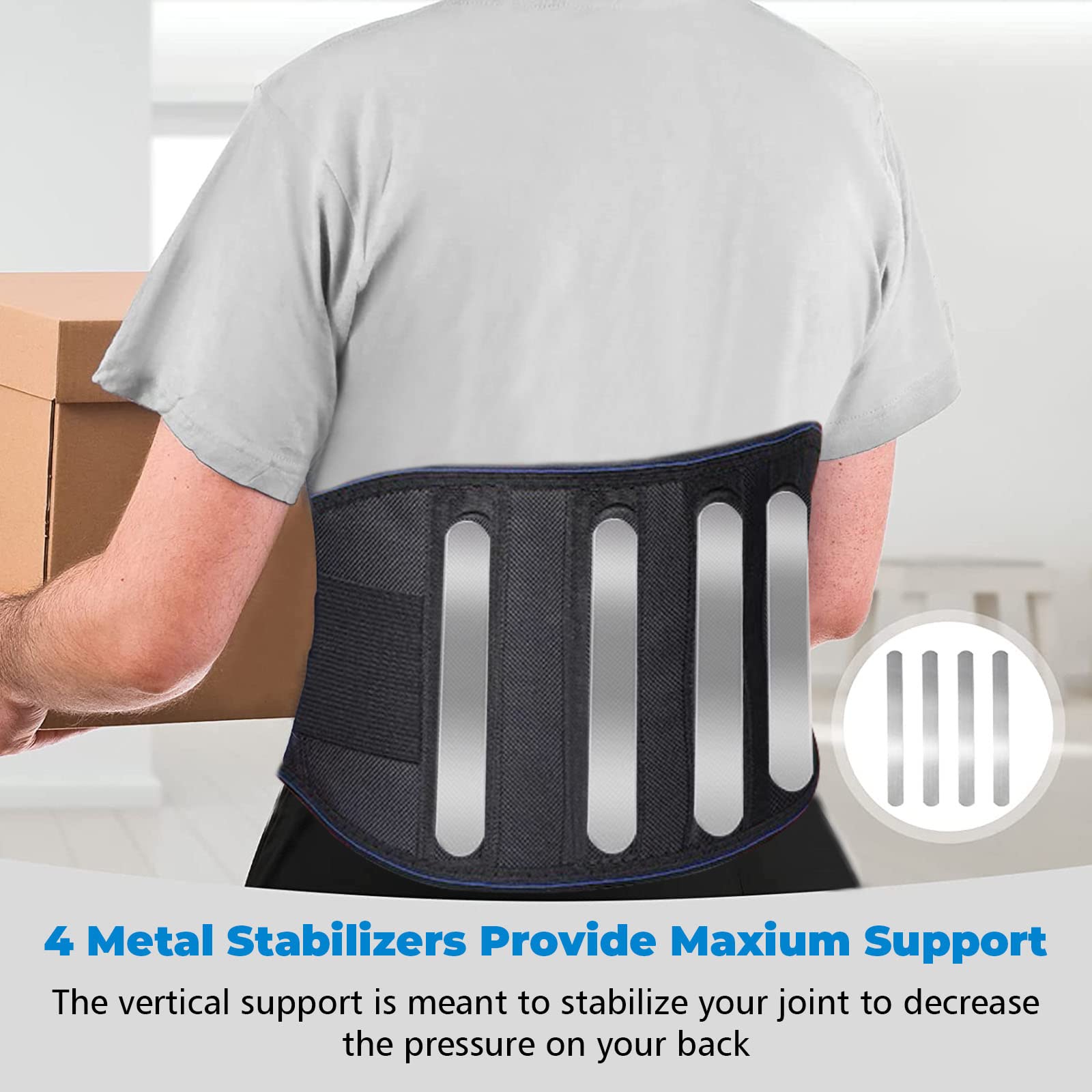 Heating Magnetic Therapy Back Brace Support Belt for Men & Women - Sciatica, Herniated Disc & Scoliosis Pain Relief - Adjustable XXL Size - Perfect for Office Work, Driving & Post-Surgery Recovery