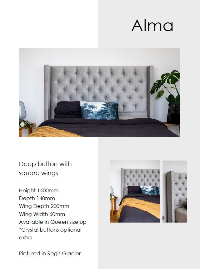 Alma Upholstered Headboard - Queen Size Bed Frame Headboard with Nailhead Trim for Bedroom Decor | Perfect for Master Bedroom, Guest Room & Apartment