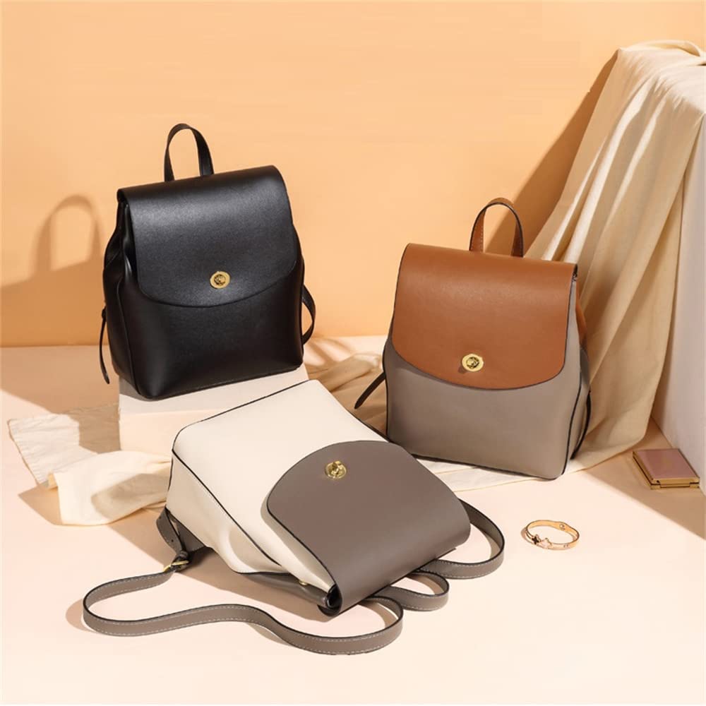 Genuine Leather Mini Backpack for Women - Small Crossbody Daypack Purse & Ladies Satchel Bag (Black) | Perfect for Travel, Work, School & Everyday Use