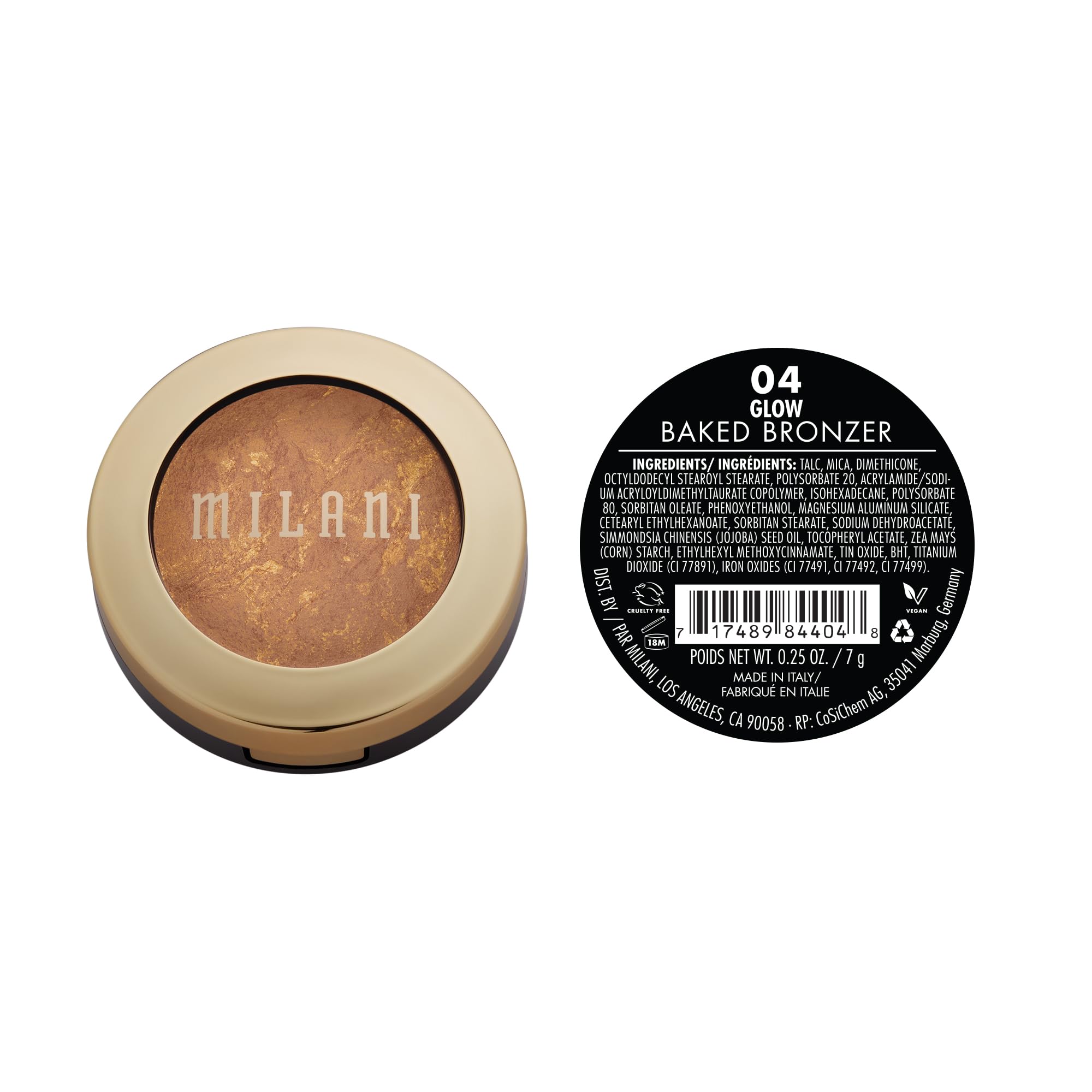 Milani Baked Bronzer - Cruelty-Free Shimmer Powder for Contouring & Highlighting (0.25oz) - Perfect for Everyday Glow