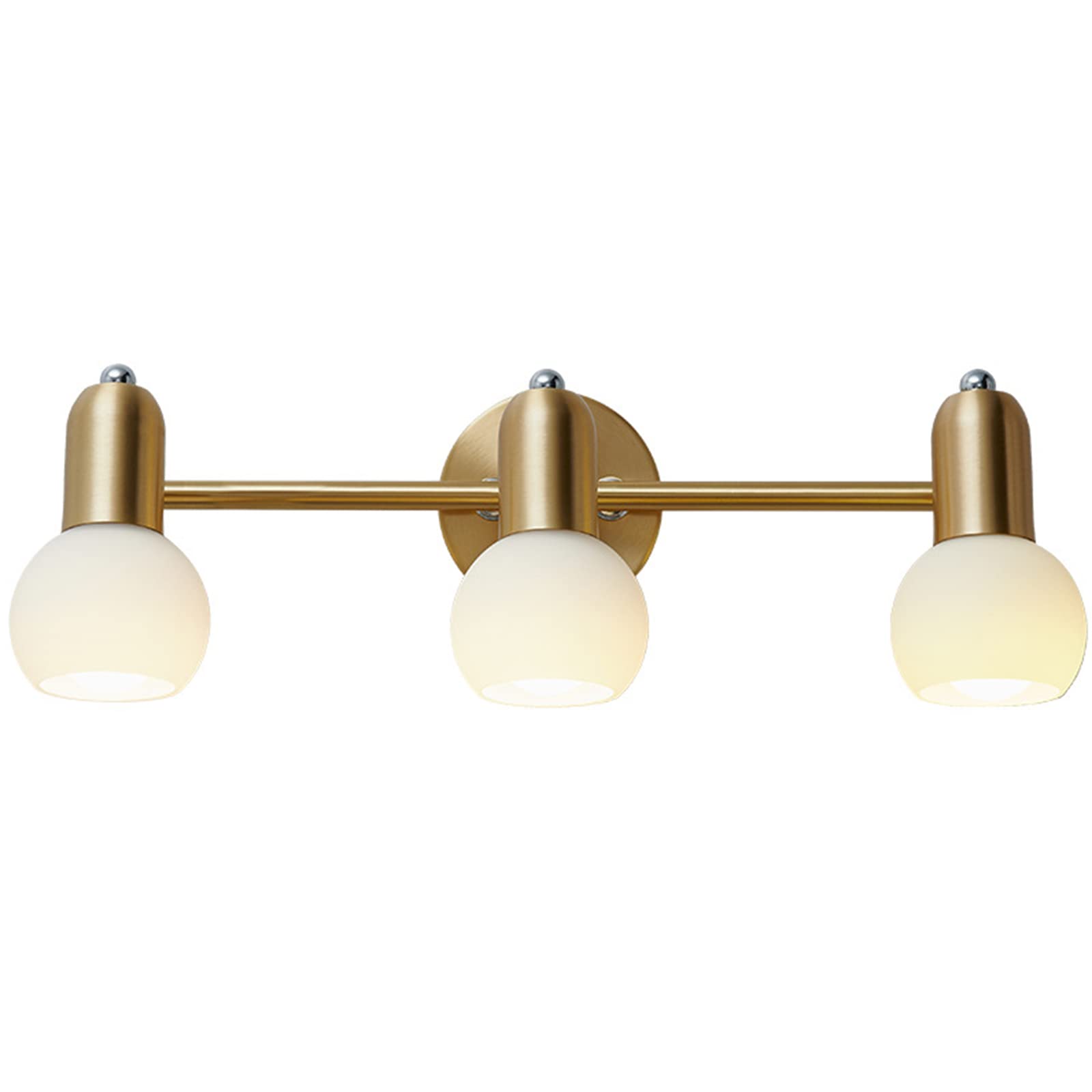 3-Head Copper Vanity Lamp with Glass Shade - Modern Bathroom Wall Light Fixture for Mirror Cabinet & Toilet Vanity | Perfect for Makeup, Shaving & Grooming