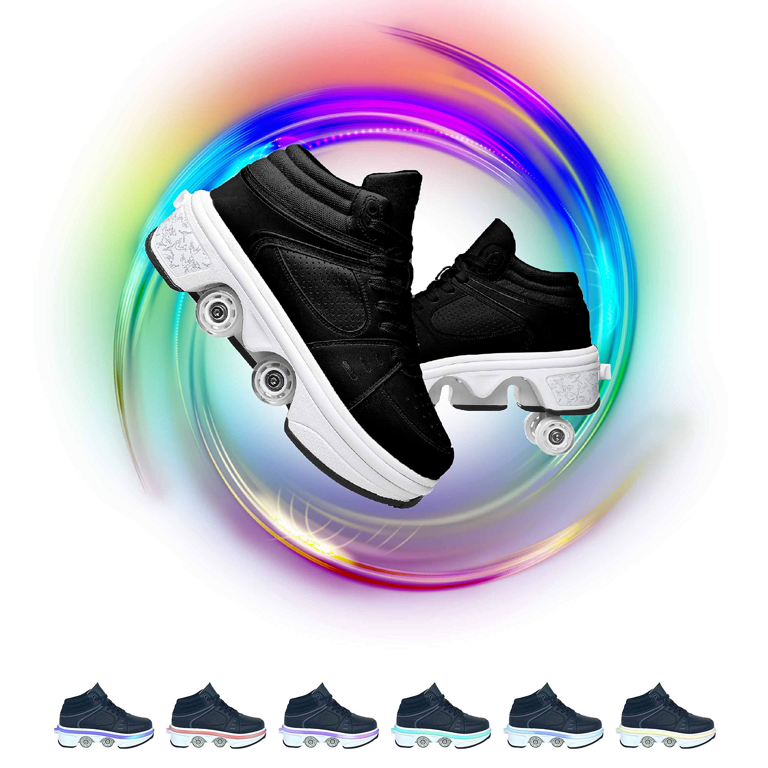 Best Deformation Roller Shoes for Women, Men & Kids - Automatic Walking Shoes with Inline Wheels - Pop Out Skates for Boys & Girls - Perfect for Outdoor Fun, Sports & Casual Wear