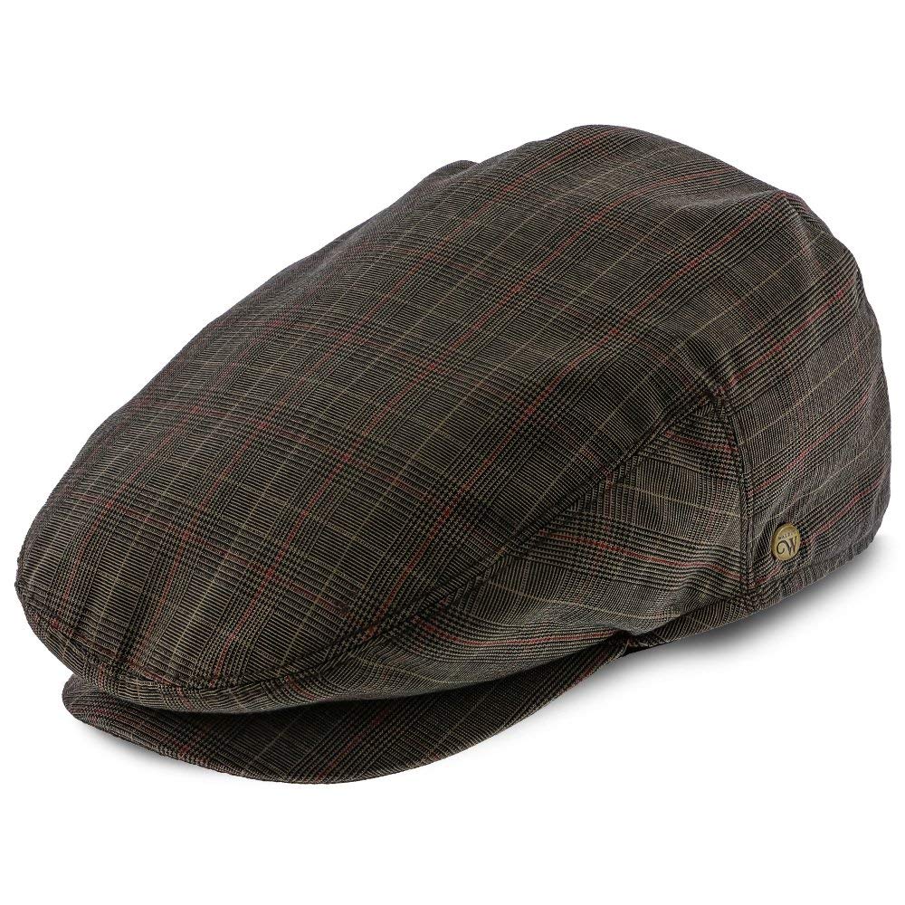 Fairway Brown/Red Plaid Polyester Ivy Cap - Golf & Outdoor Style
