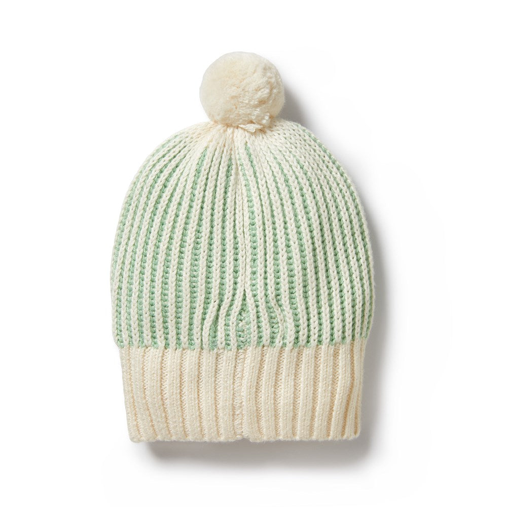 Stylish Mint Green Knitted Ribbed Beanie for Women & Men - Winter Warm Hat for Outdoor Activities, Hiking, and Casual Wear