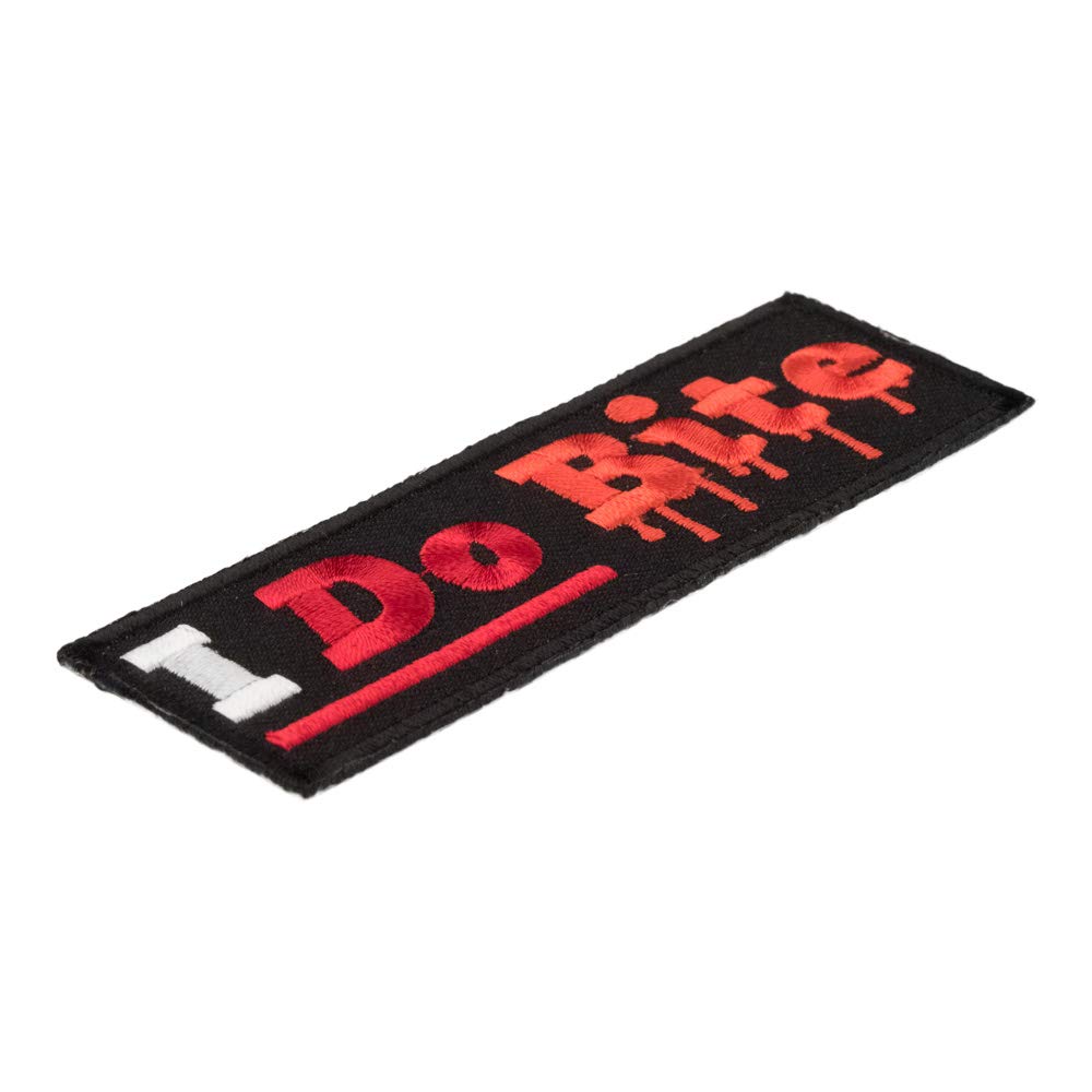 Funny I Do Bite Dripping Blood Iron-On Patch - Edgy Gothic Clothing Accessories for Jackets, Bags & DIY Crafts | Halloween Costume & Punk Style Decor