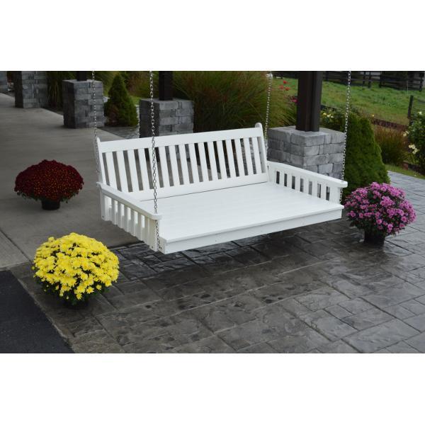 Traditional English Swing Bed - Poly Rattan Outdoor Patio Swing Chair for Garden, Porch, and Backyard Relaxation | Perfect for Lounging, Reading & Enjoying Nature