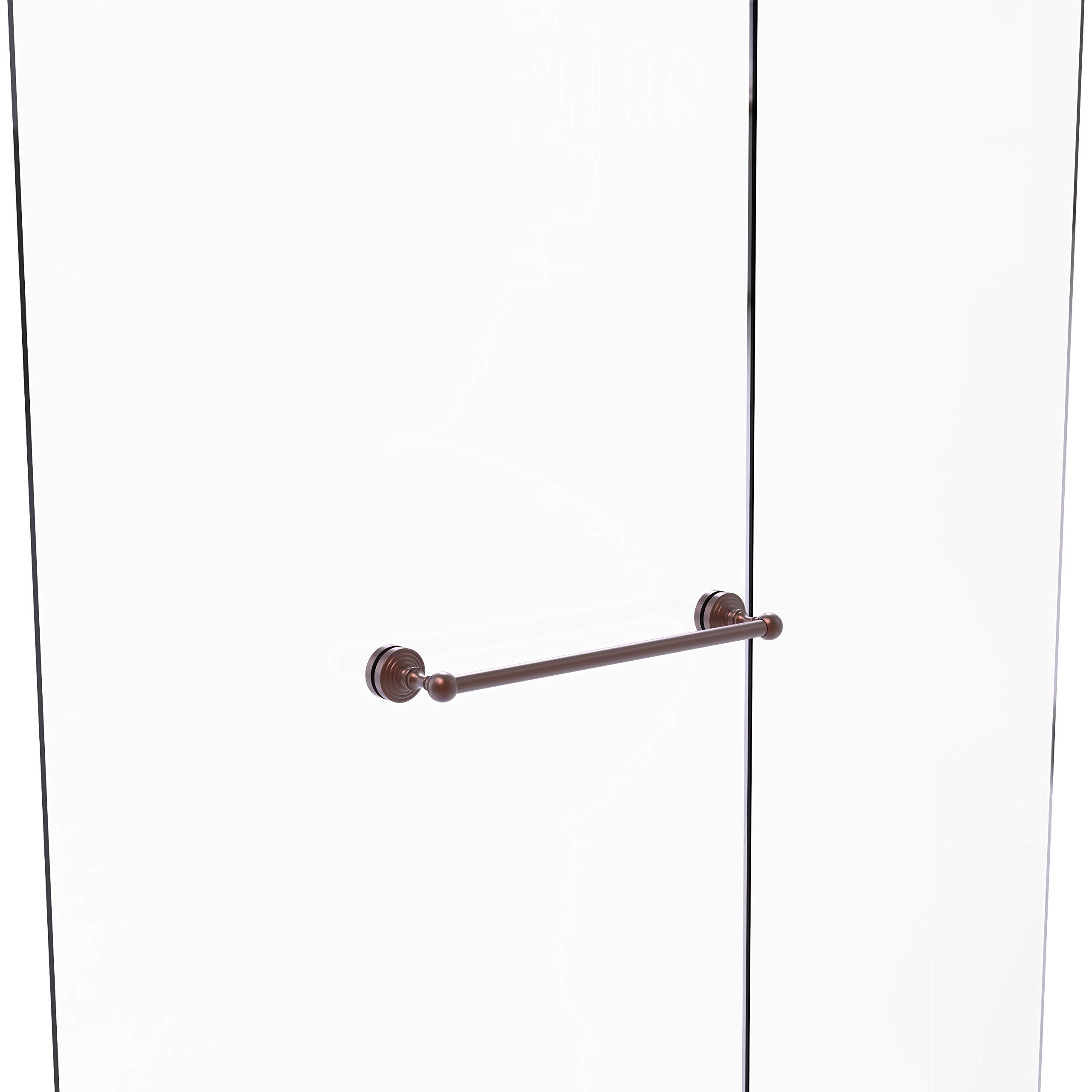 Allied Brass WP-41-SM-18 Waverly Place Collection 18 Inch Shower Door Towel Bar in Antique Copper - Bathroom Accessory for Spa-Like Luxury & Space Organization