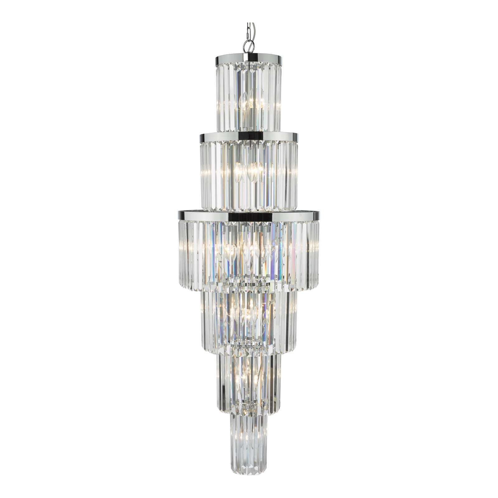 28Lt Crystal Chandelier Ceiling Light - Polished Chrome Finish, IP20 Rated for Living Room, Dining Room & Bedroom Elegant Lighting