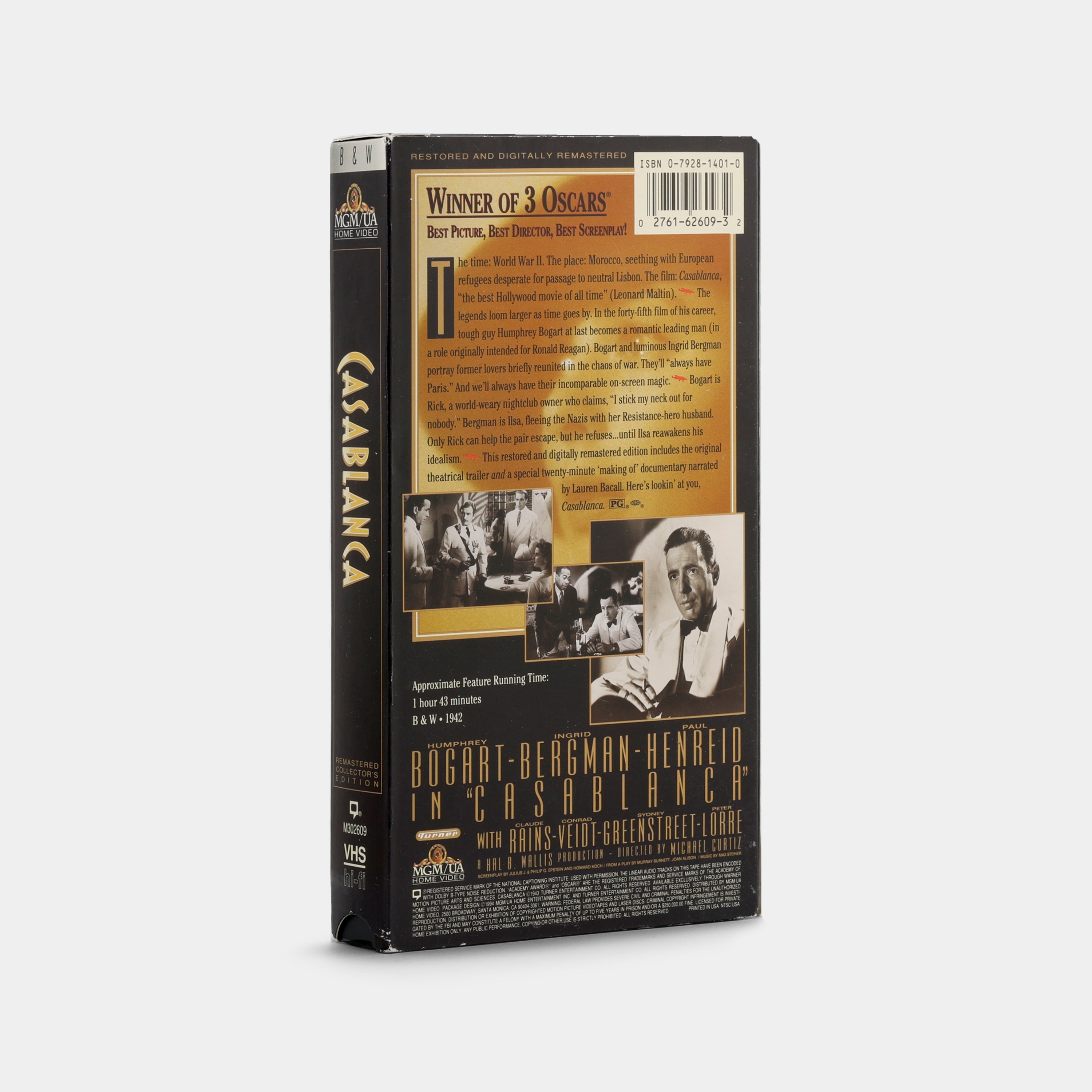 Casablanca Classic Movie VHS Tape - Vintage Collectible Film for Movie Enthusiasts & Nostalgic Home Theater Nights