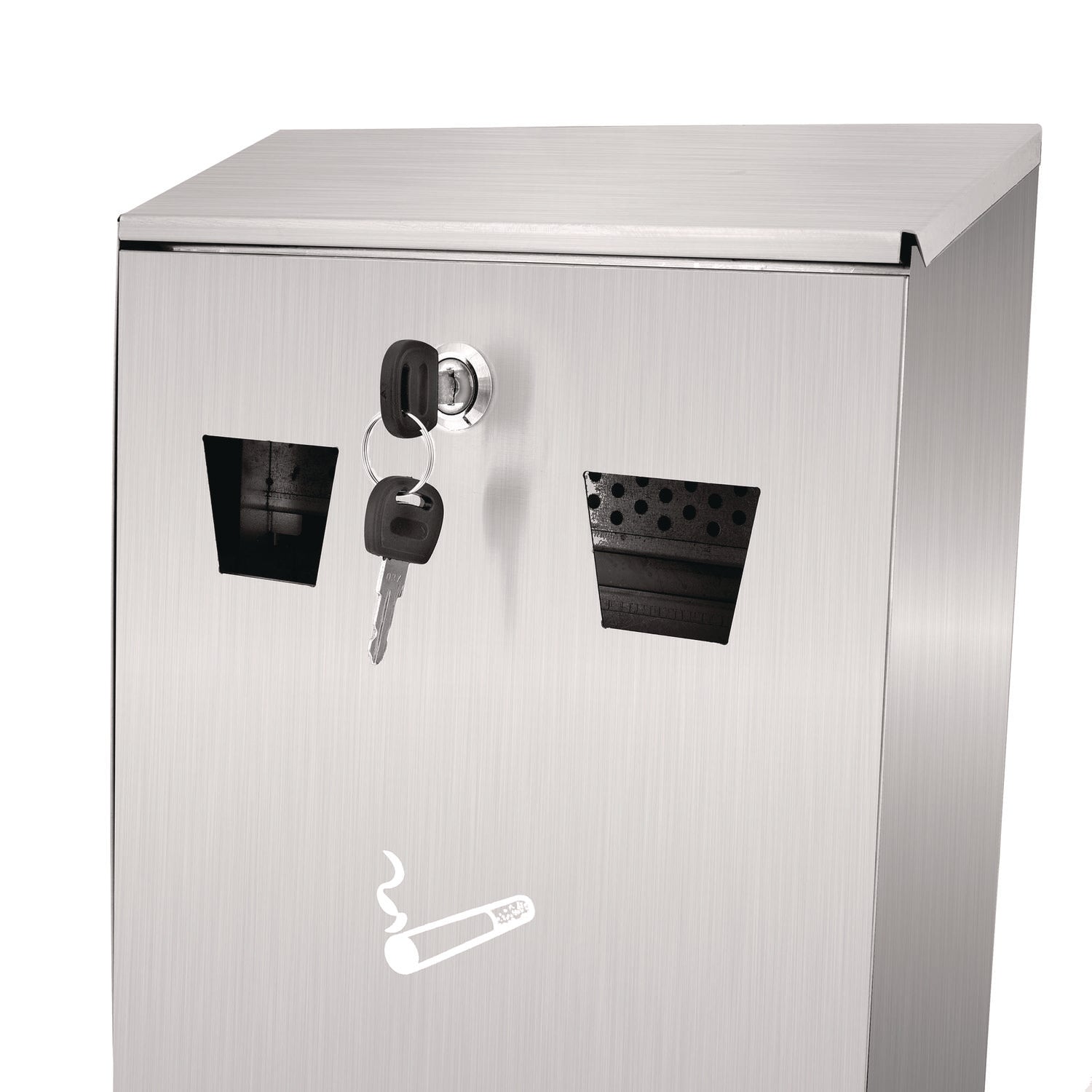 Alpine Industries Wall Mounted Safe Cigarette Disposal Station - Outdoor Stainless Steel Ashtray for Public Spaces, Parks & Smoking Areas