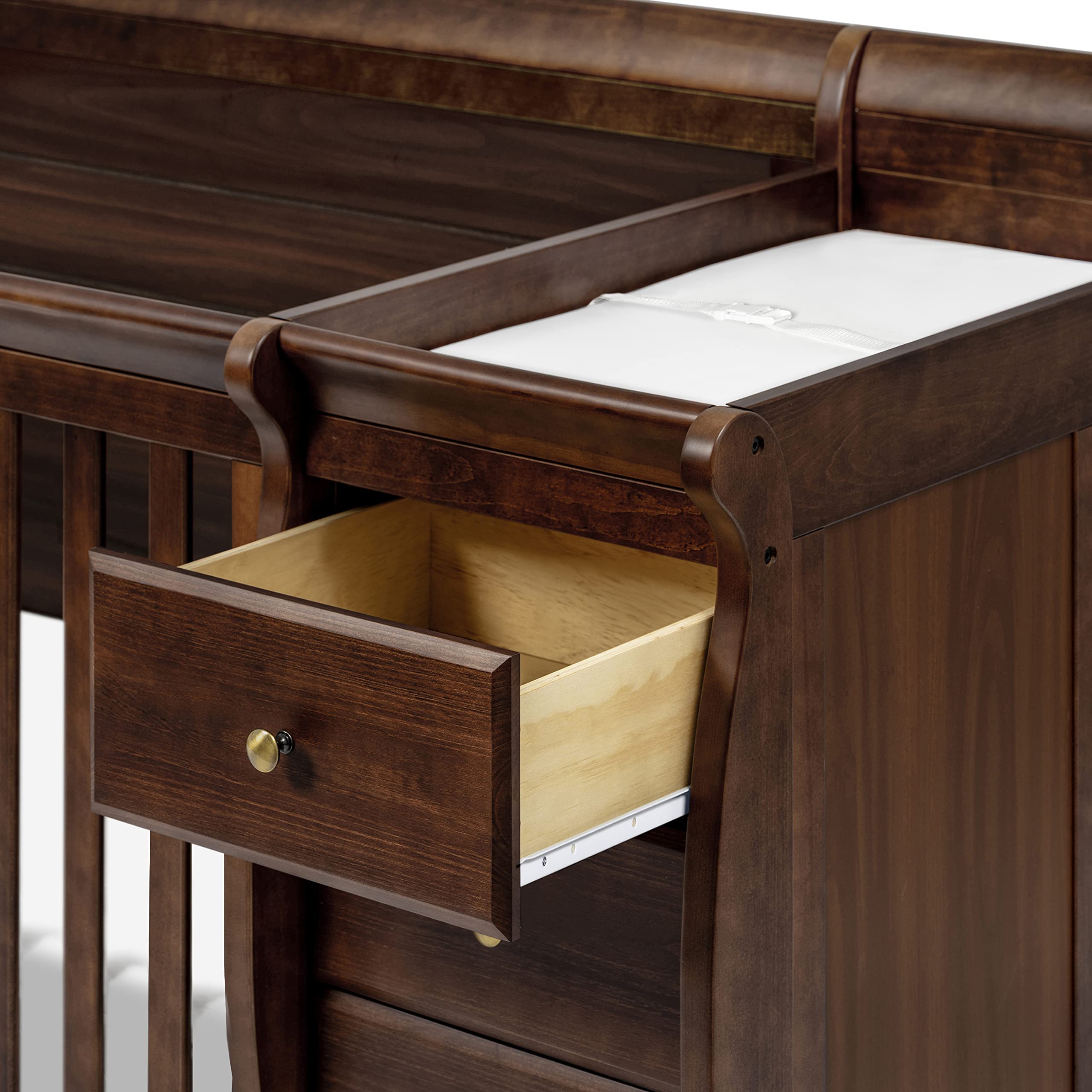 DaVinci Kalani 4-in-1 Convertible Baby Crib with Changing Table - GREENGUARD Gold Certified - Converts to Toddler Bed, Daybed & Full-Size Bed - 4 Adjustable Mattress Heights - White - Perfect for Nursery, Bedroom & Guest Room