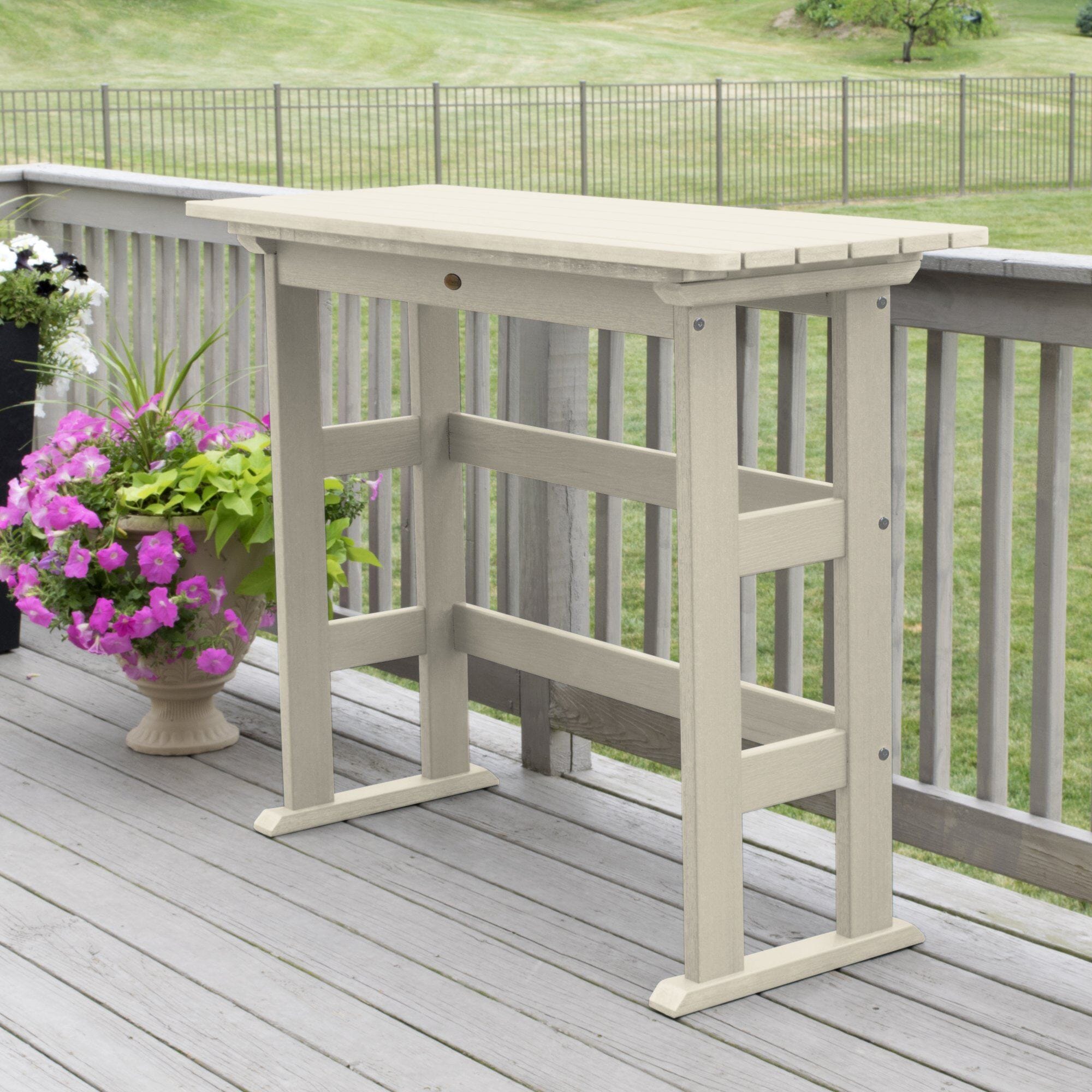 Refurbished Lehigh Bar Height Balcony Table - Outdoor Bistro Set for Patio, Deck & Small Spaces - Perfect for Coffee, Dining & Relaxing