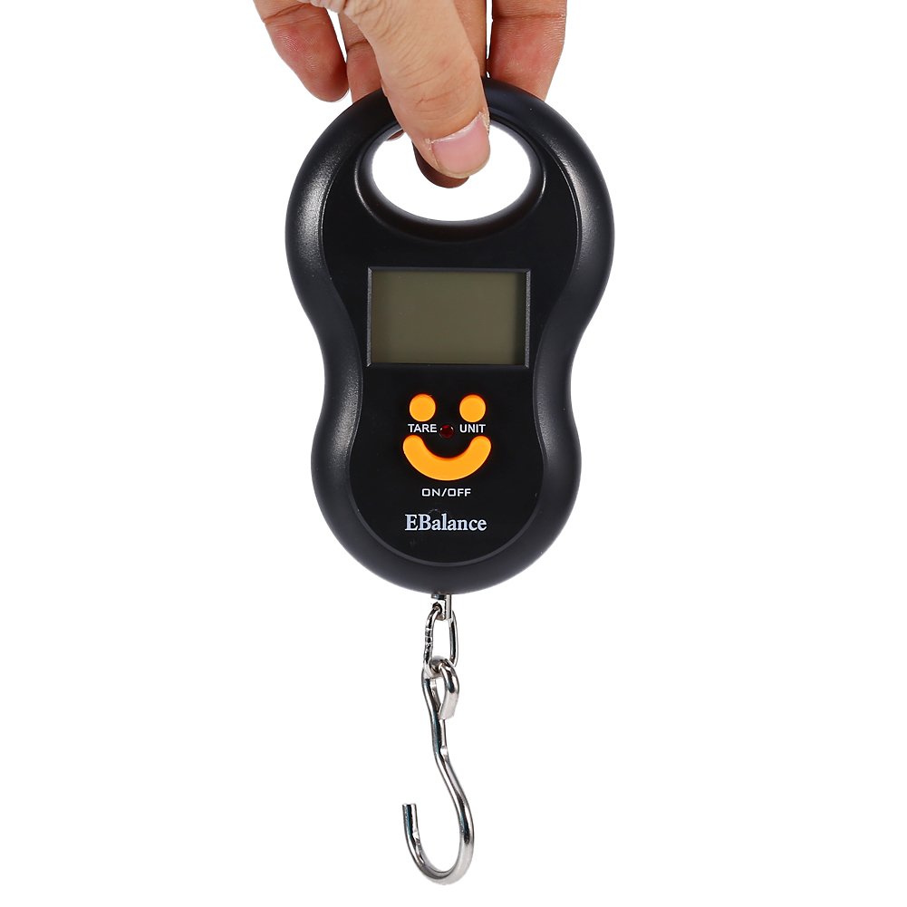 Fdit Portable 50kg/110lbs LCD Digital Hanging Scale with 10g Precision - Electronic Luggage Hook Scale for Travel, Shipping & Outdoor Adventures