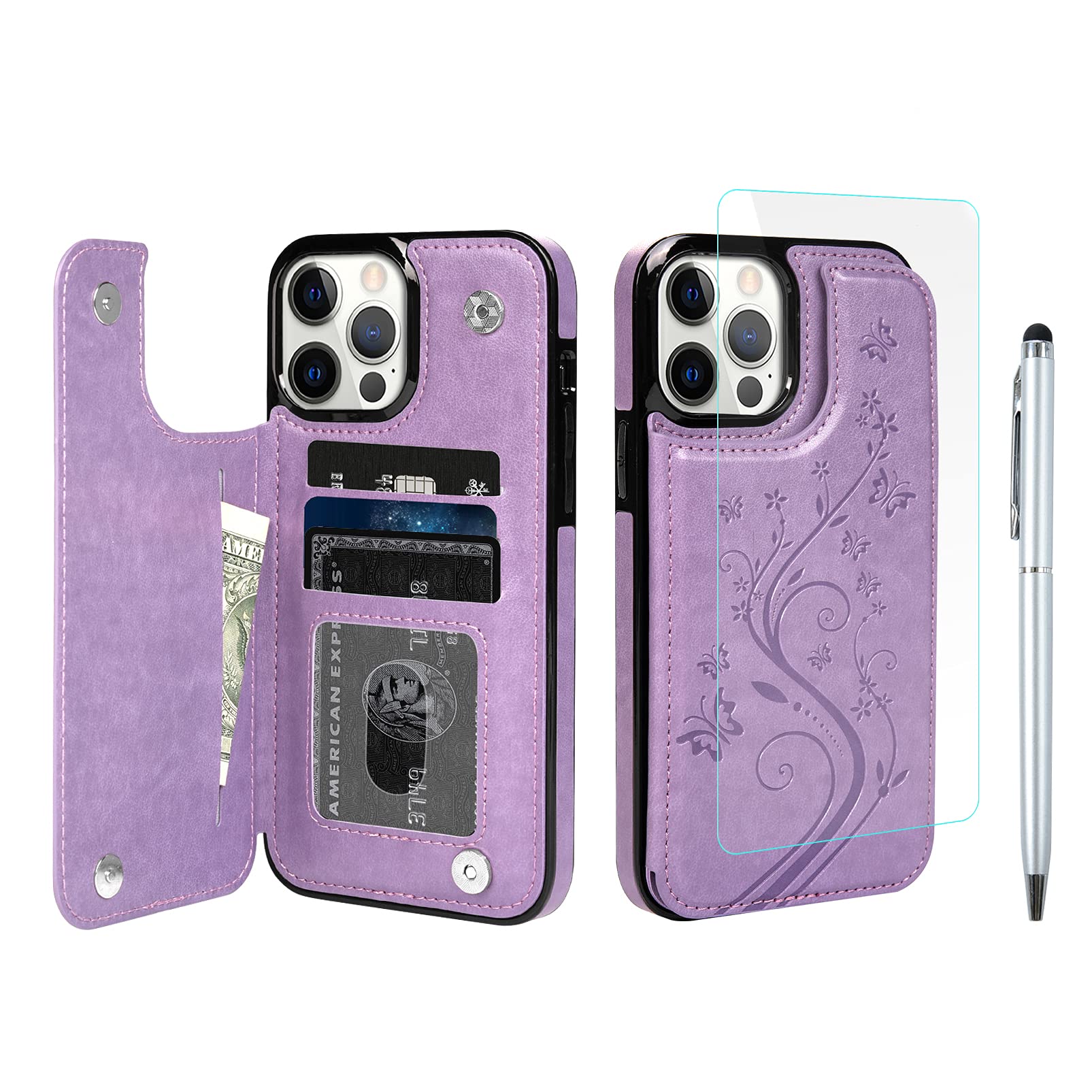 Premium Leather Flip Wallet Case for iPhone 13 Pro Max (6.7