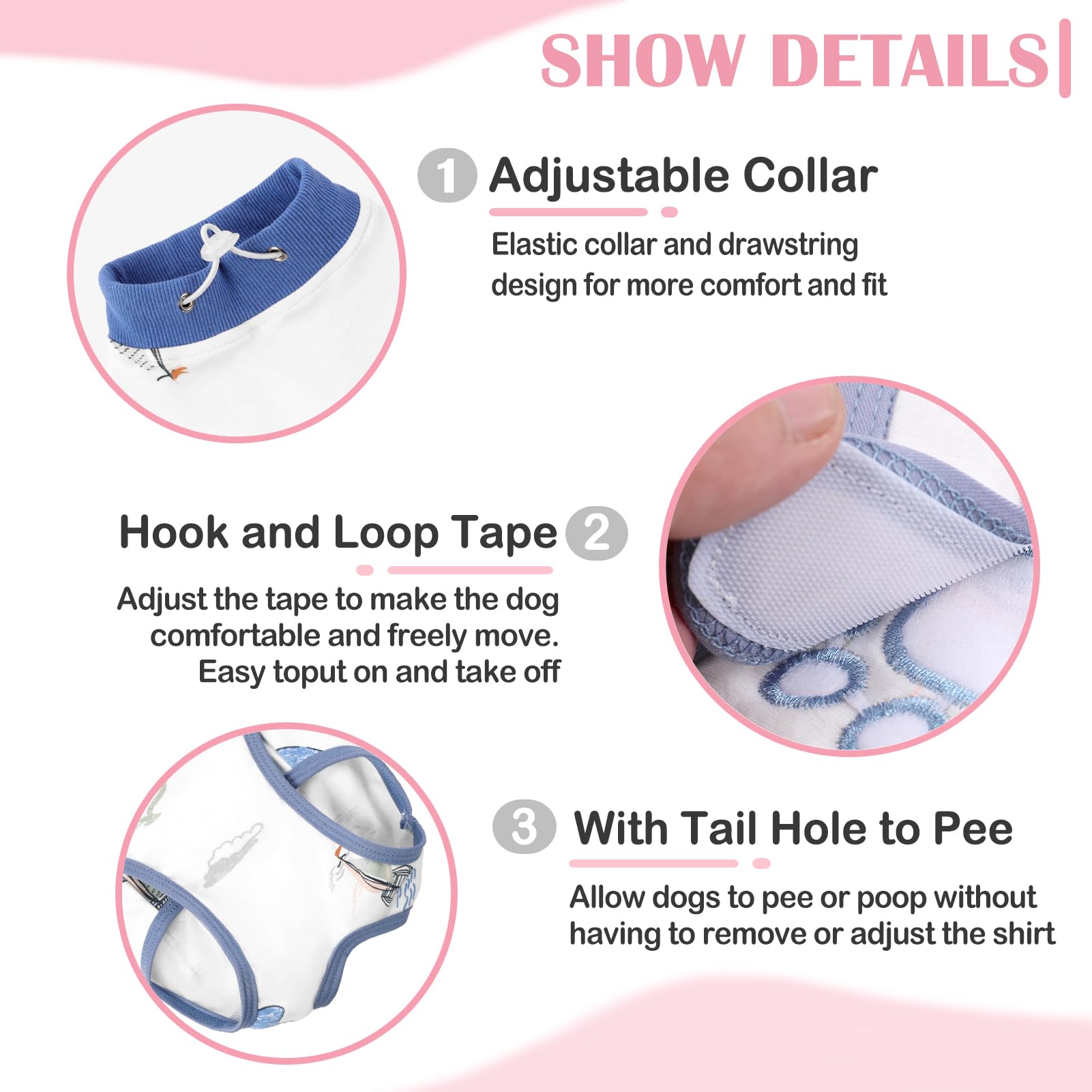 KOESON Dog Surgery Recovery Suit for Female & Male Dogs - Soft Anti-Licking Onesie Alternative to Cone After Spay Neuter Surgery - Comfortable Abdominal Wound Protection for Post-Op Healing - Perfect for Preventing Biting & Licking During Recovery at Home or Vet Visits