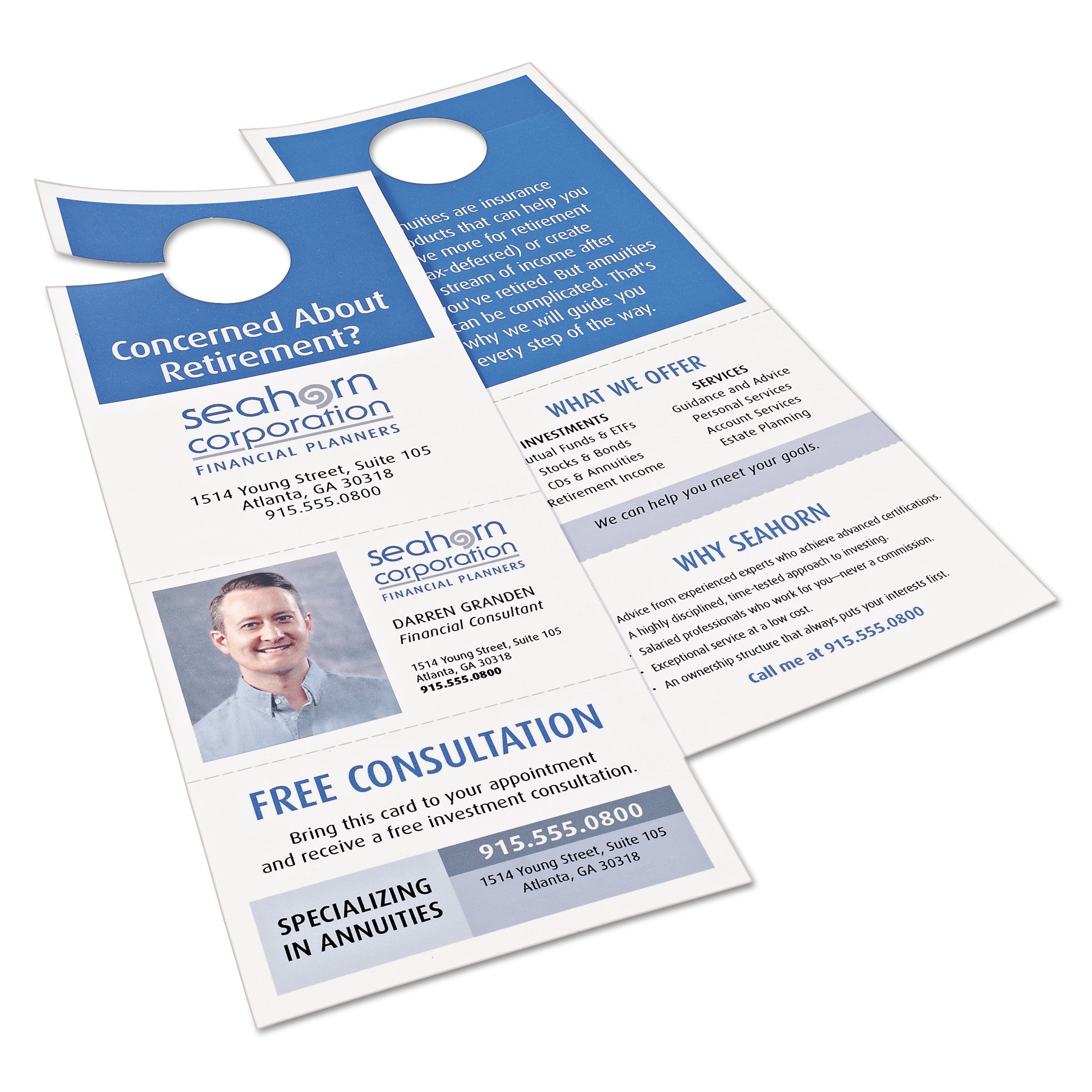 Avery® White Door Hanger with Tear Away Cards - 4.25