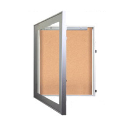 30 x 40 Inch Premium SwingFrame Shadow Box Display Case - 3 Inch Deep with Cork Board & LED Light - Metal Framed Wall Art Display for Home, Office, or Gallery Decor
