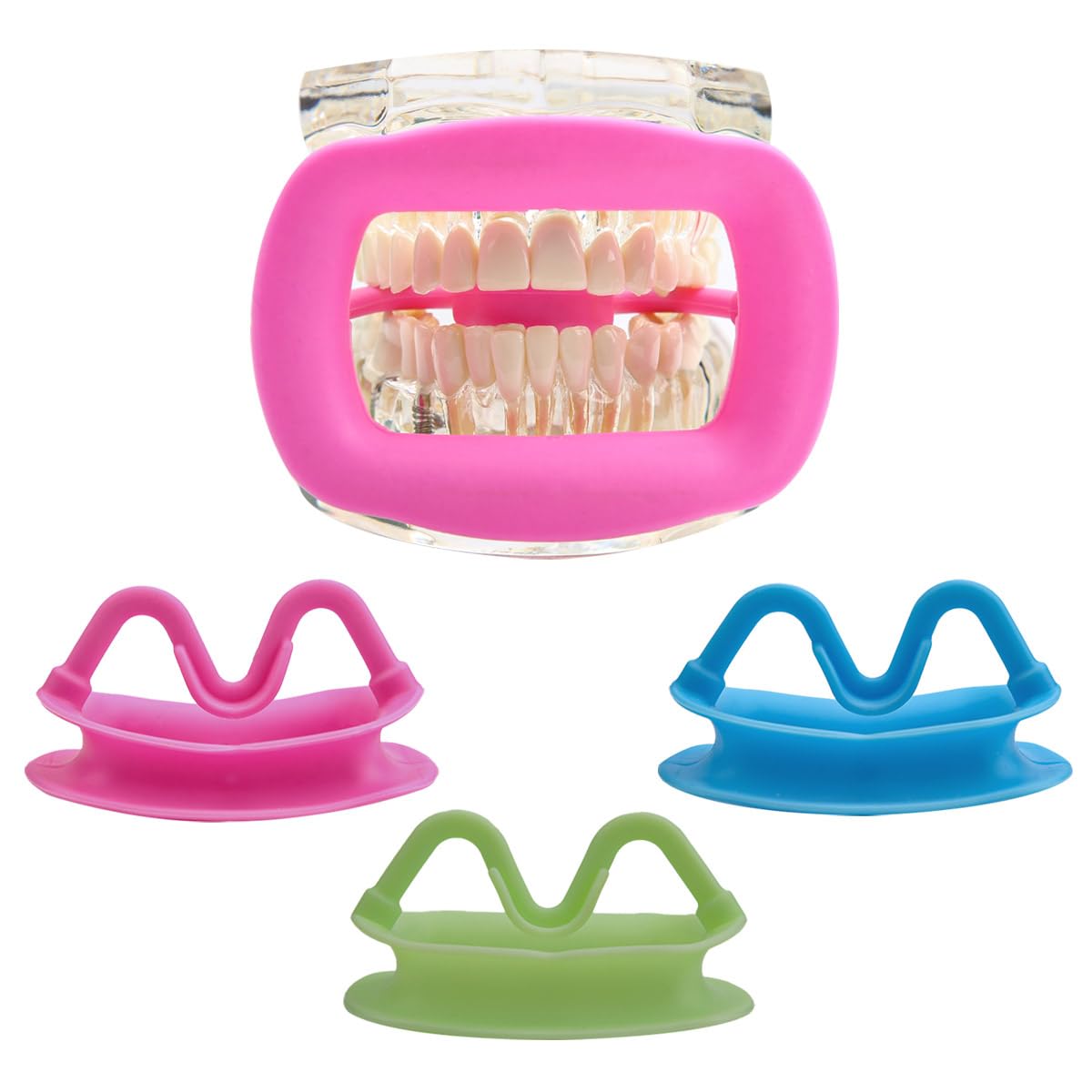 **Soft Silicone Dental Cheek Retractor for Teeth Whitening, Mouth Opening & Orthodontic Treatment - Autoclavable Lip & Tongue Guard (3-Piece Set) - Perfect for Dentists, Hygienists & At-Home Teeth Whitening Kits**