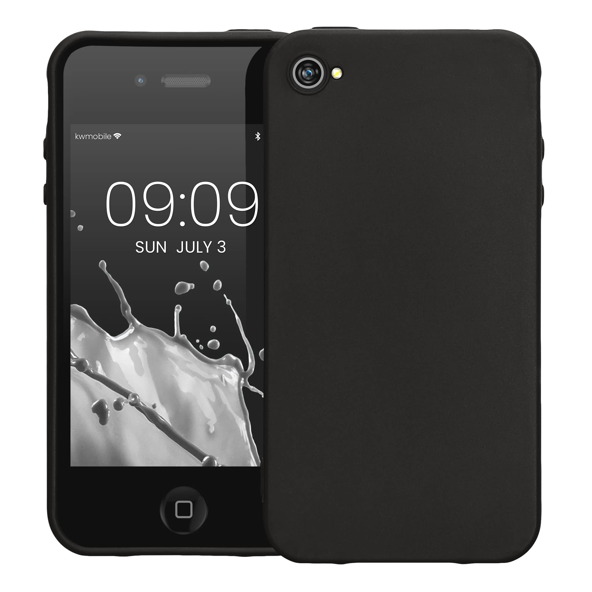kwmobile Soft Slim Protective TPU Silicone Case for Apple iPhone 4/4S - Shockproof & Scratch Resistant Cover - Perfect for Everyday Use, Work & Travel - Black