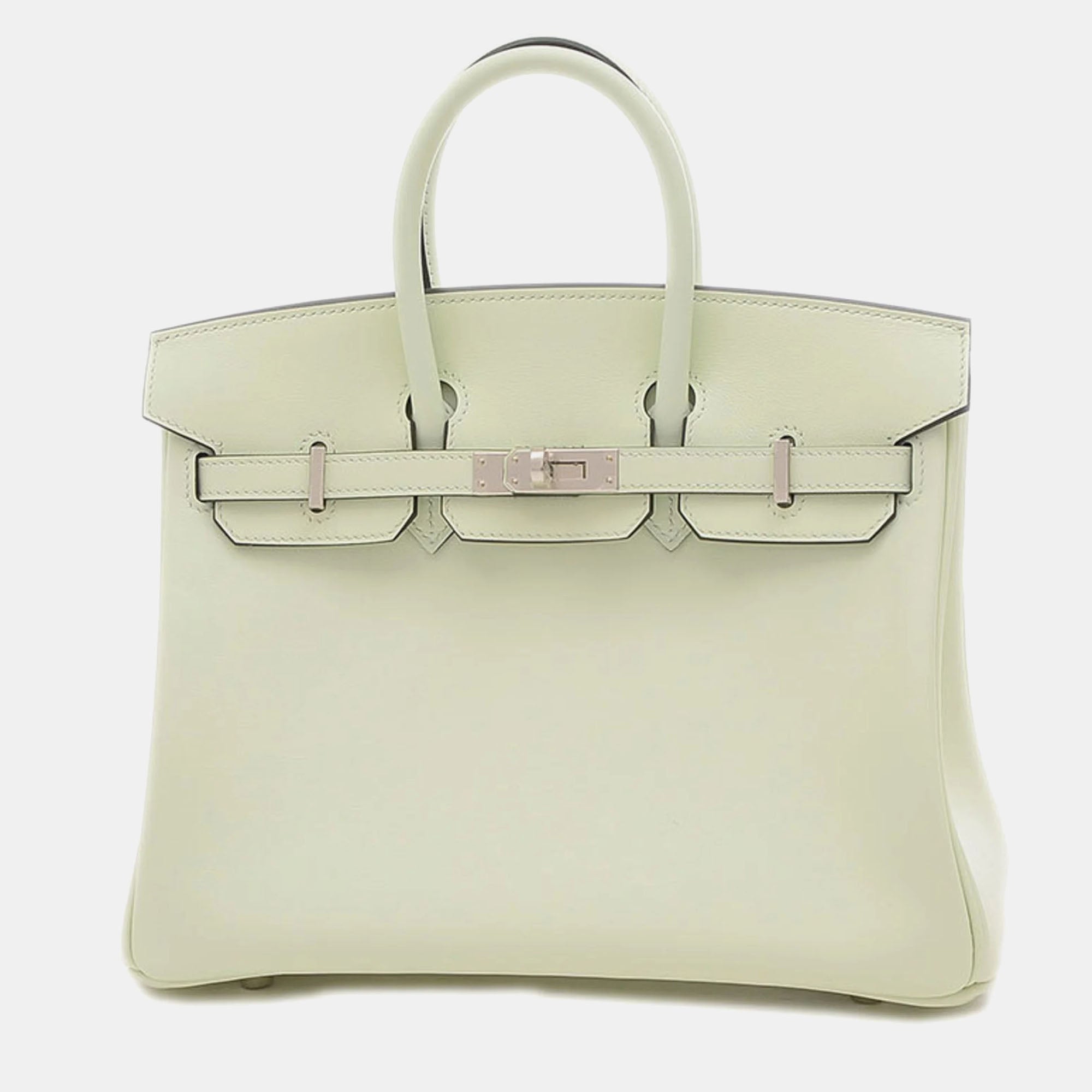 Authentic Hermes Birkin 25 Handbag in Swift Leather - Veil Fizz Color with B Stamp | Luxury Designer Tote Bag for Women, Perfect for Work, Travel & Special Occasions