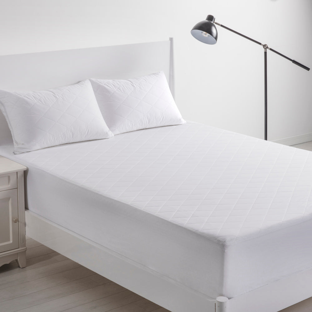 Breathable Cotton Quilted Mattress Protector for Double Bed - Waterproof, Hypoallergenic & Noise-Free - Perfect for Allergy Sufferers & Light Sleepers
